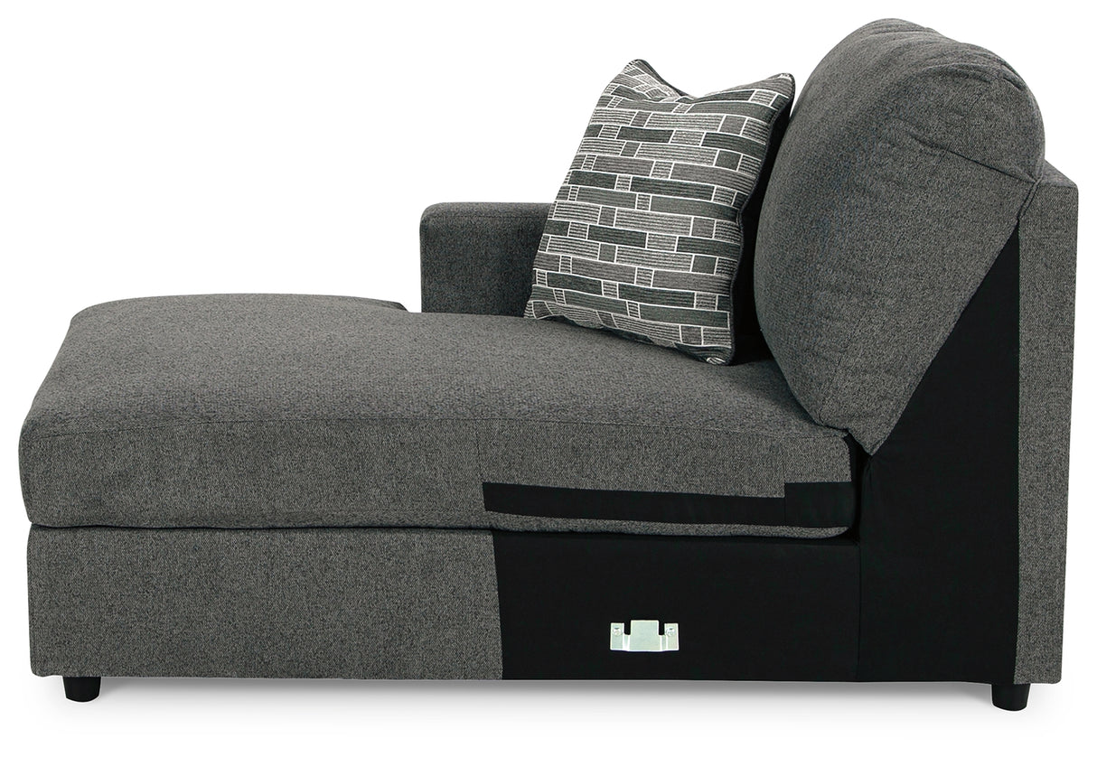 Edenfield Charcoal 3-Piece Sectional with Ottoman from Ashley - Luna Furniture