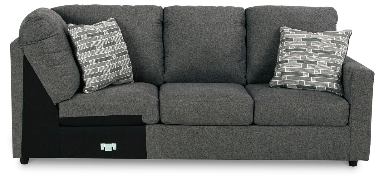 Edenfield Charcoal 3-Piece Sectional with Ottoman from Ashley - Luna Furniture