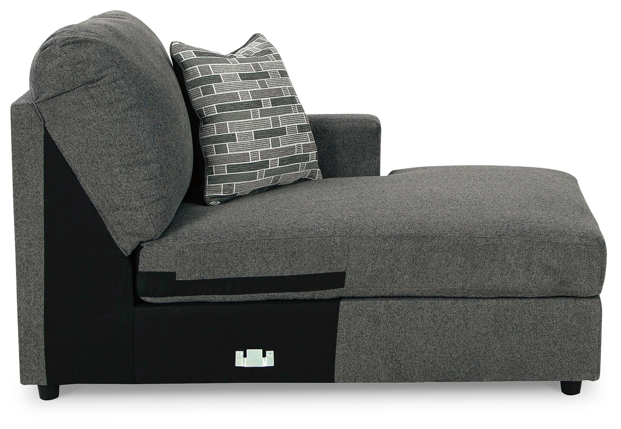 Edenfield Charcoal 3-Piece Sectional with Ottoman from Ashley - Luna Furniture