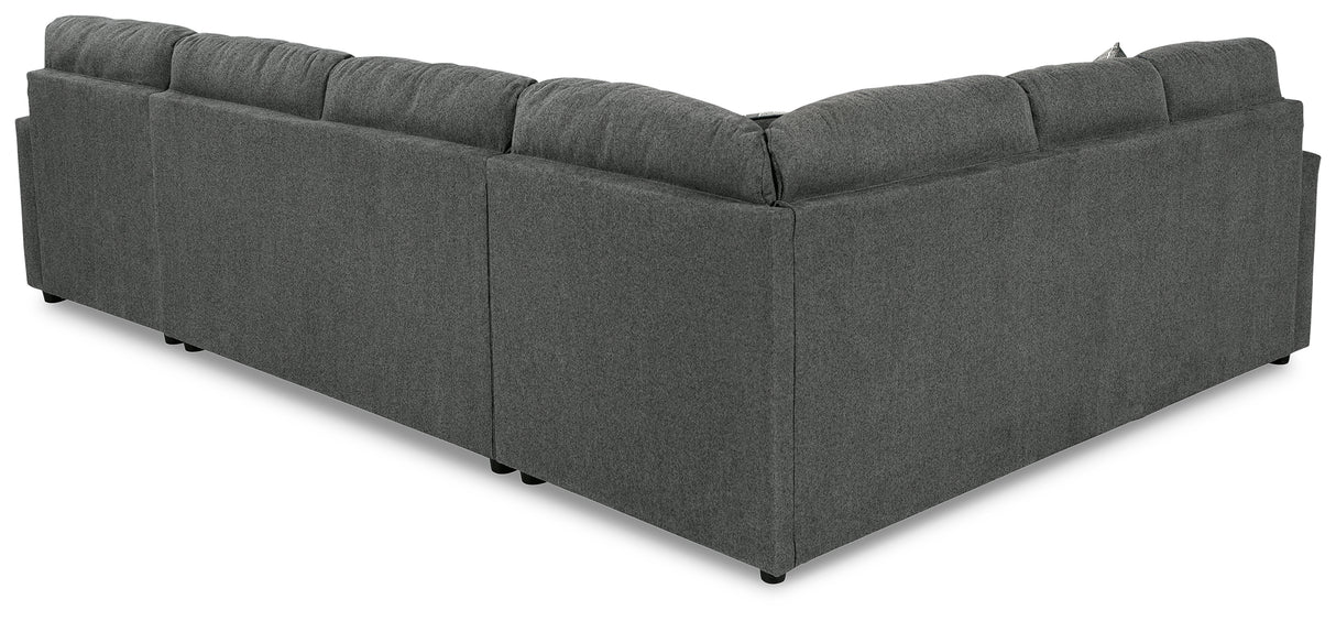 Edenfield Charcoal 3-Piece Sectional with Ottoman from Ashley - Luna Furniture