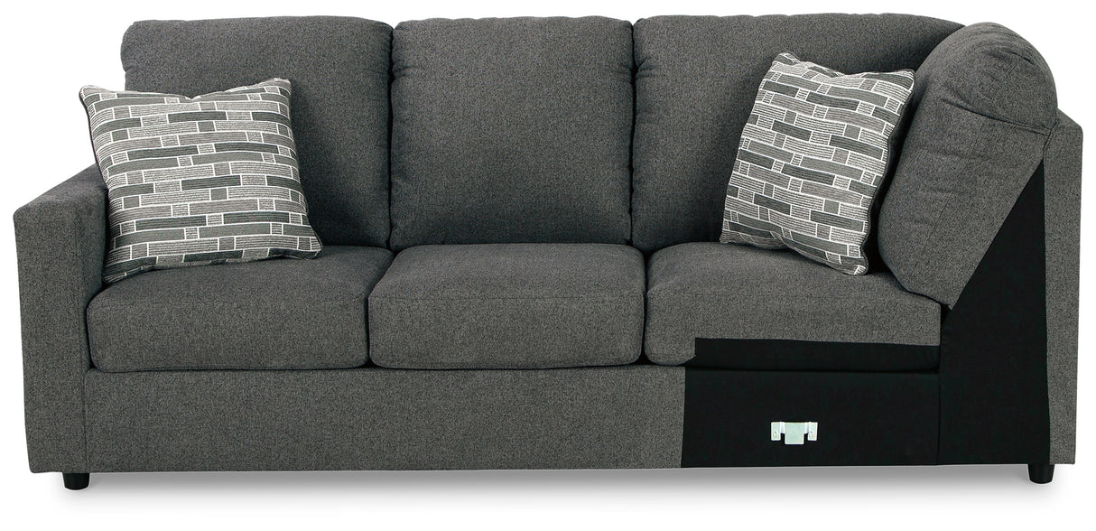 Edenfield Charcoal 3-Piece Sectional with Ottoman from Ashley - Luna Furniture