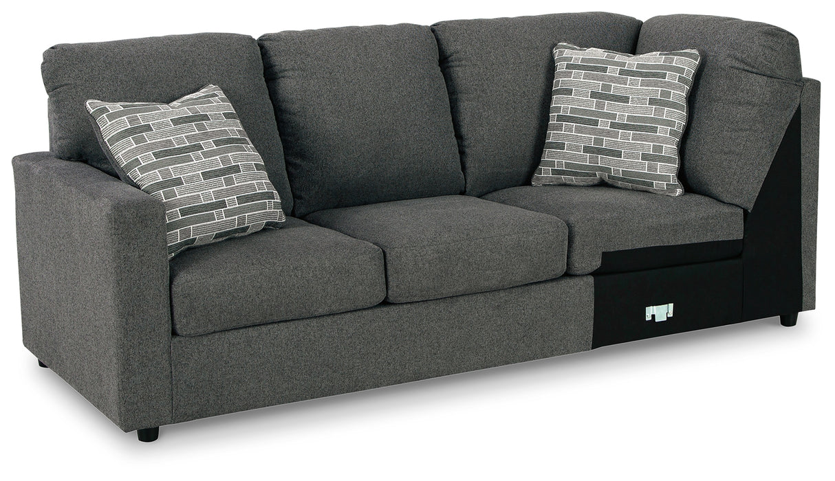 Edenfield Charcoal 3-Piece Sectional with Ottoman from Ashley - Luna Furniture