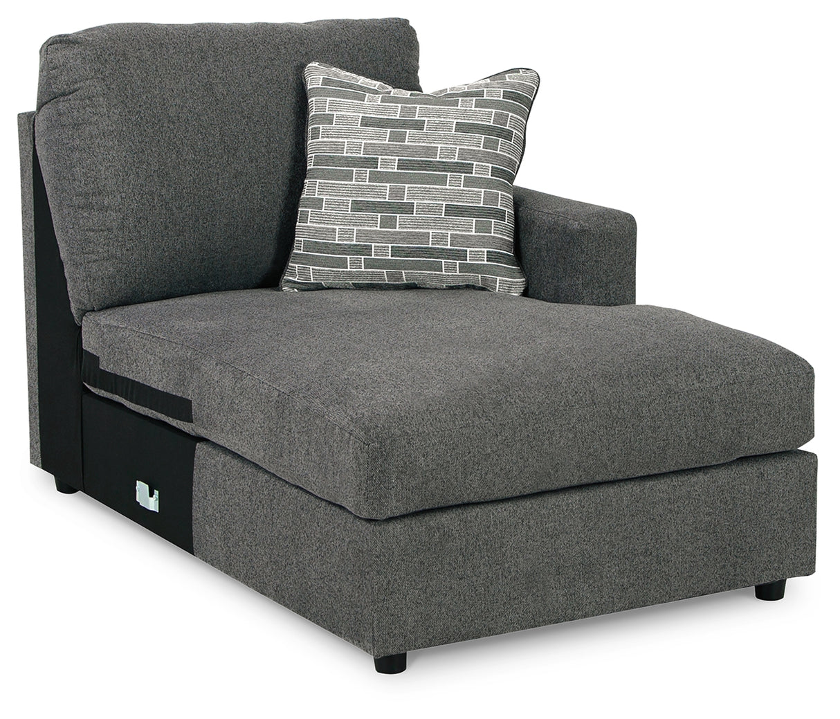 Edenfield Charcoal 3-Piece Sectional with Ottoman from Ashley - Luna Furniture
