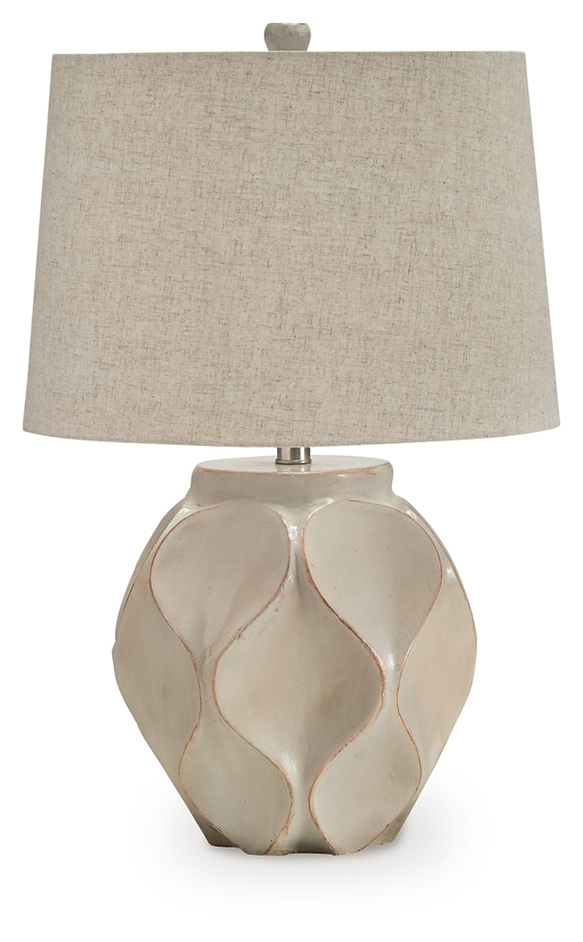 Edselham Distressed Cream Table Lamp from Ashley - Luna Furniture