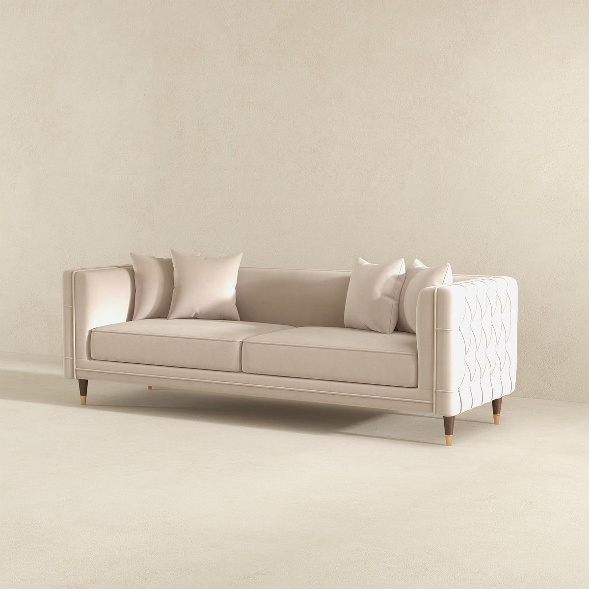 Edward Sofa (Light Cream Velvet) from Ashcroft Furniture - Luna Furniture