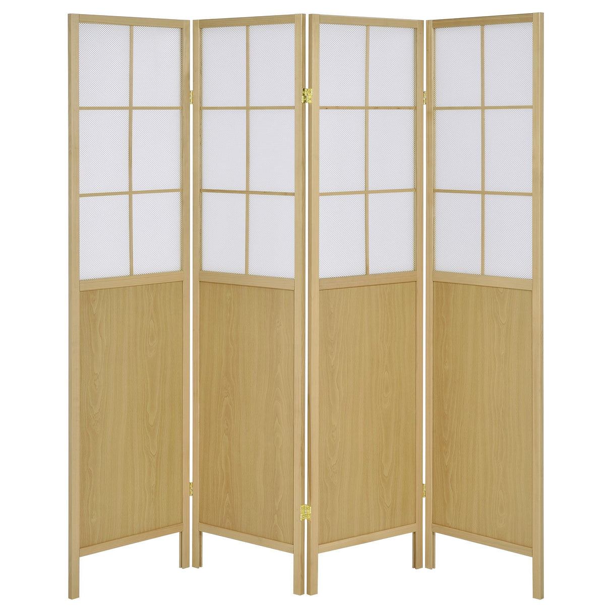 Edwards Natural 4-Panel Room Divider Folding Shoji Screen from Coaster - Luna Furniture