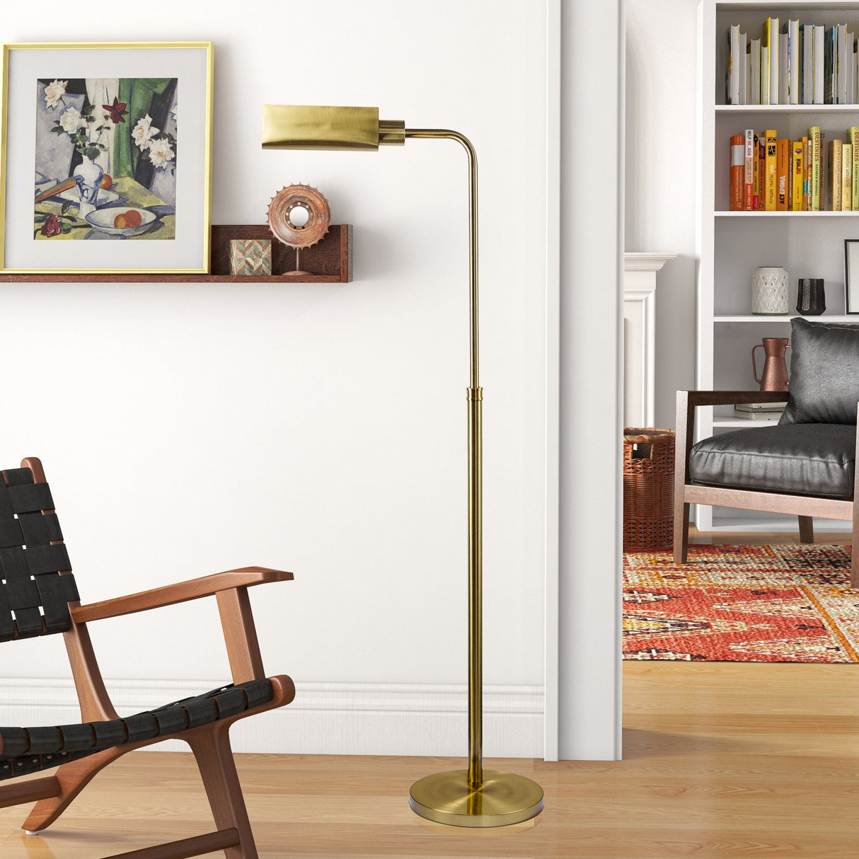 Elara Floor Lamp Gold outer and White inner from Ashcroft Furniture - Luna Furniture