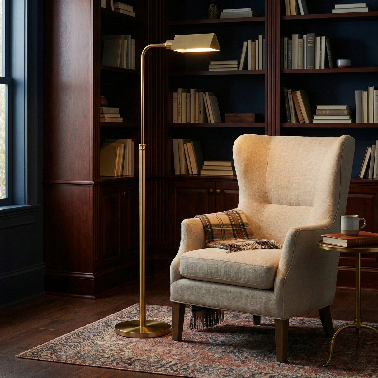 Elara Floor Lamp Gold outer and White inner from Ashcroft Furniture - Luna Furniture