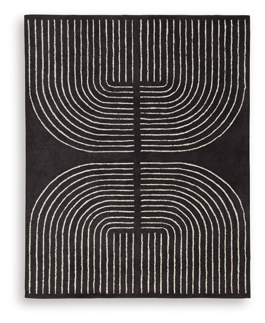 Eldonmore Black/Ivory Large Rug from Ashley Furniture - Luna Furniture