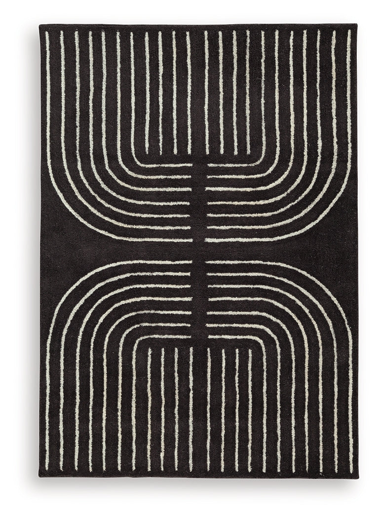 Eldonmore Black/Ivory Medium Rug from Ashley Furniture - Luna Furniture