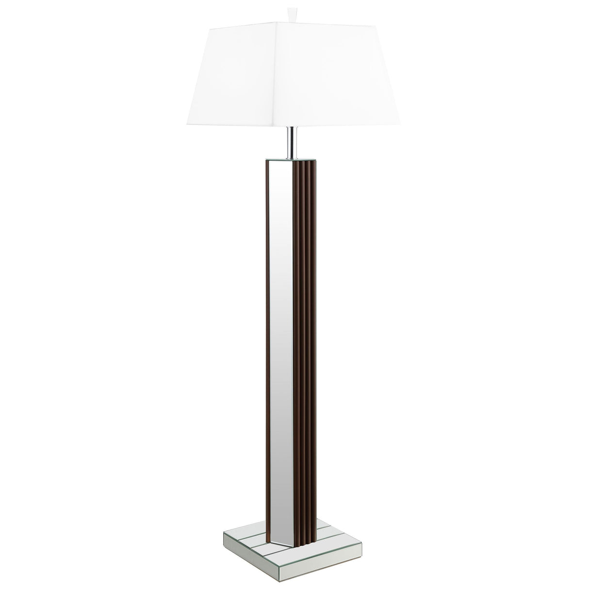 Elena Brown 67-inch Square Tapered Mirrored Floor Lamp from Coaster - Luna Furniture