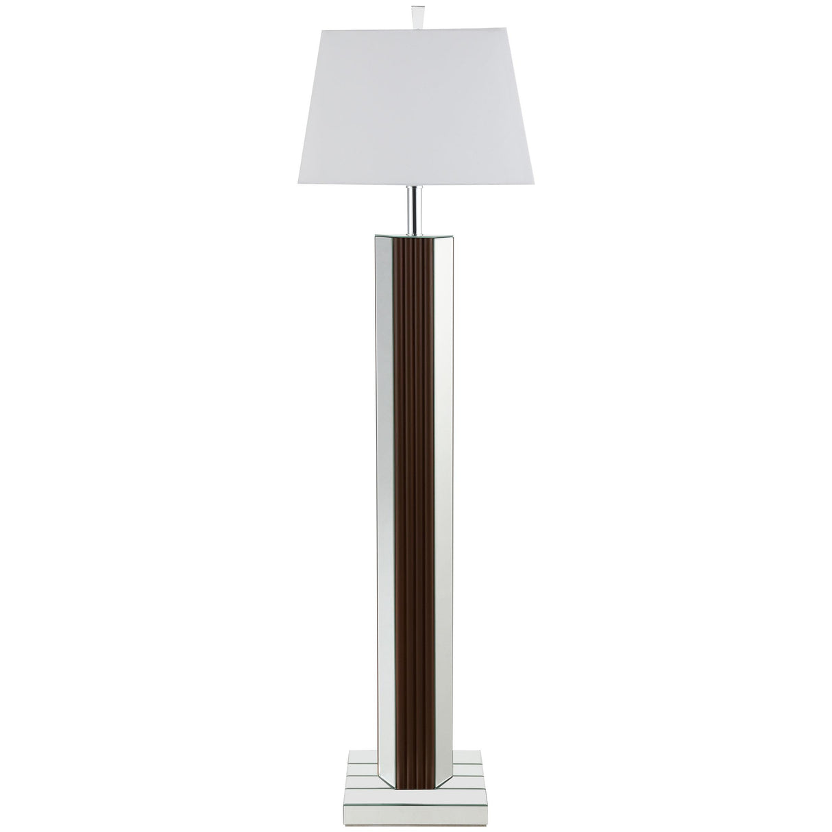 Elena Brown 67-inch Square Tapered Mirrored Floor Lamp from Coaster - Luna Furniture