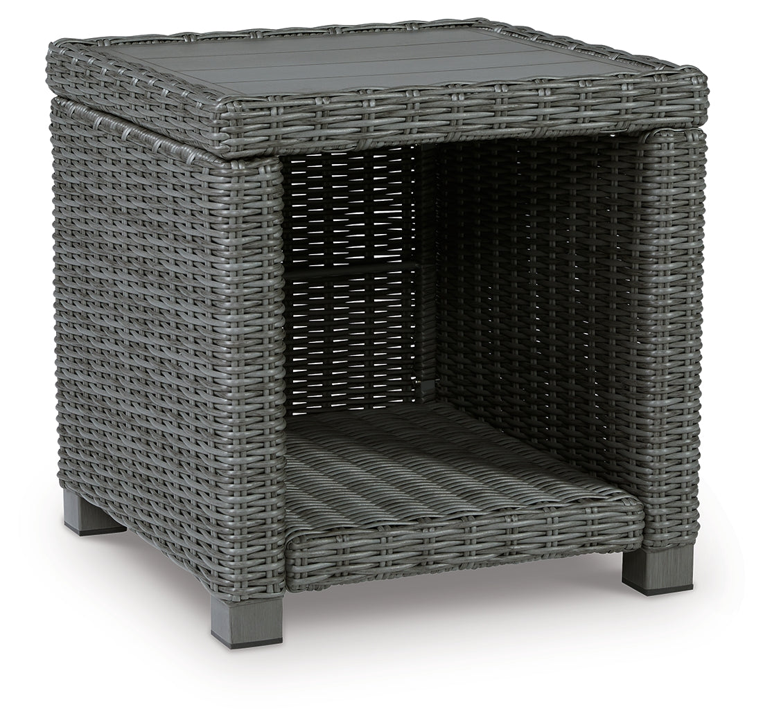 Elite Park Outdoor Coffee Table with 2 End Tables in Gray from Ashley - Luna Furniture
