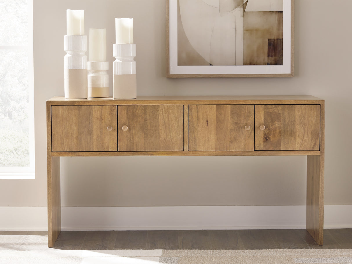 Ella Grove Rich Brown Console from Ashley - Luna Furniture