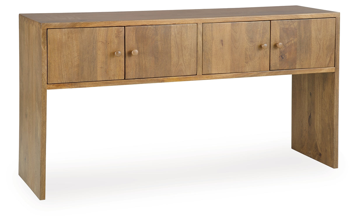 Ella Grove Rich Brown Console from Ashley - Luna Furniture