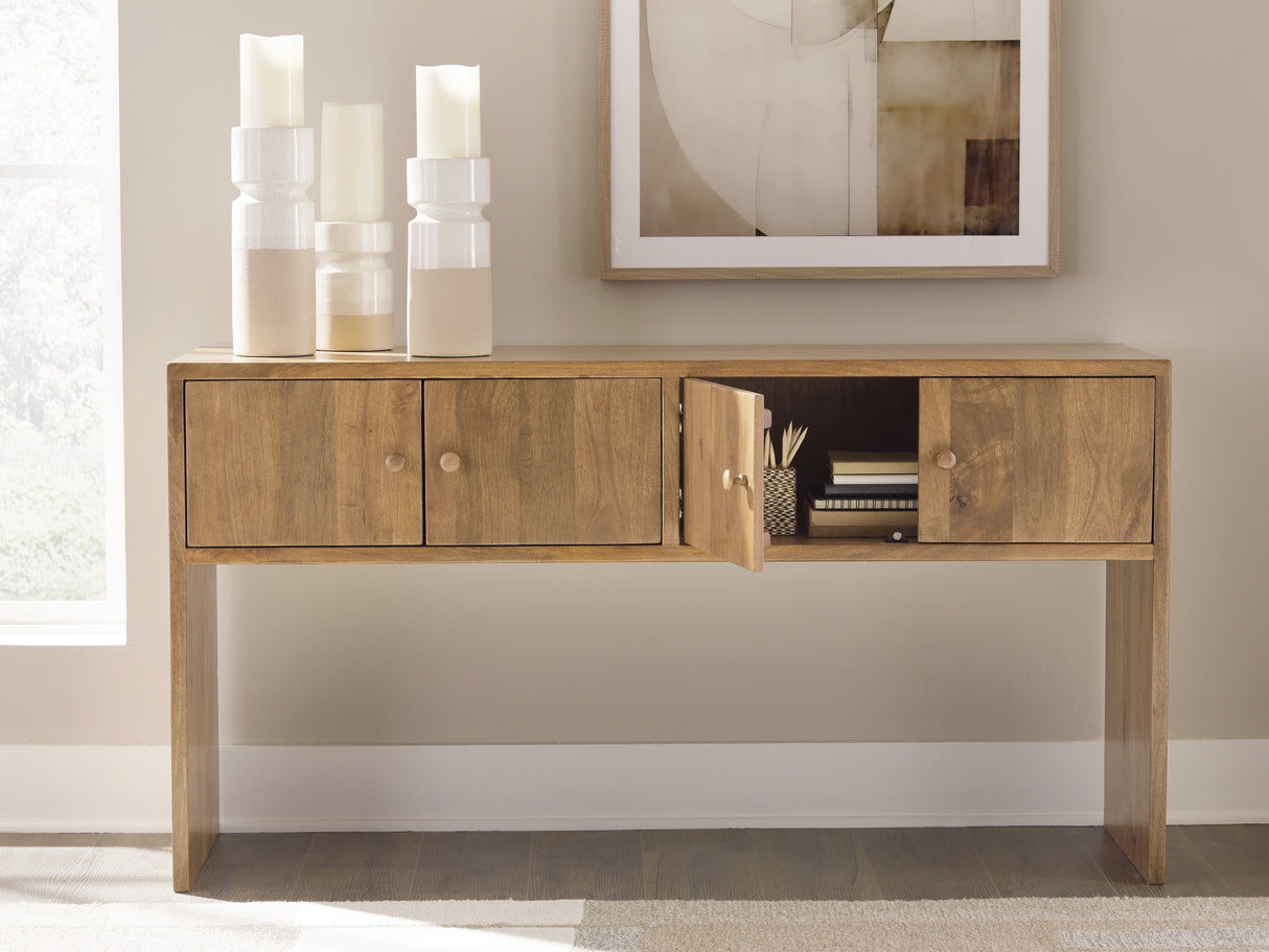 Ella Grove Rich Brown Console from Ashley - Luna Furniture