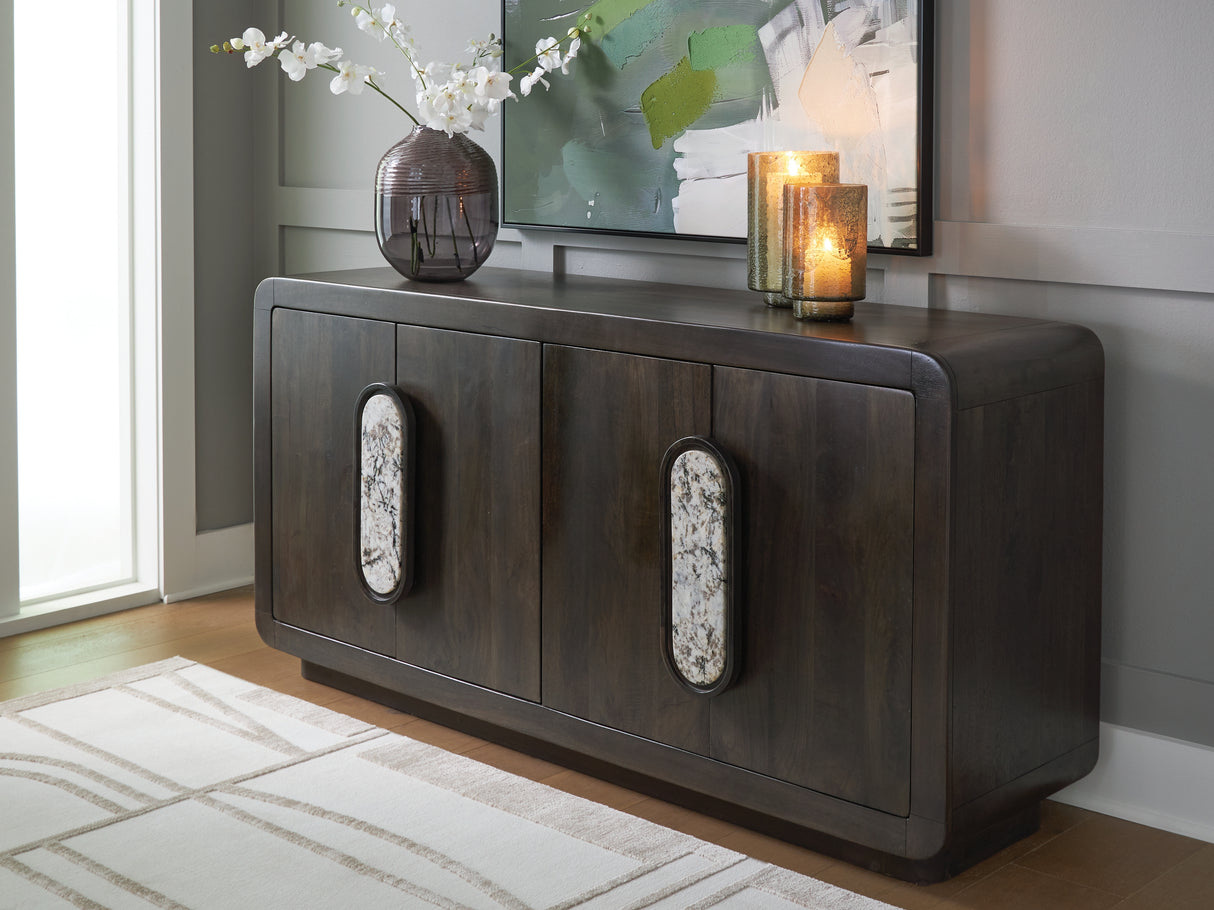 Elliston Espresso Brown Accent Cabinet from Ashley Furniture - Luna Furniture