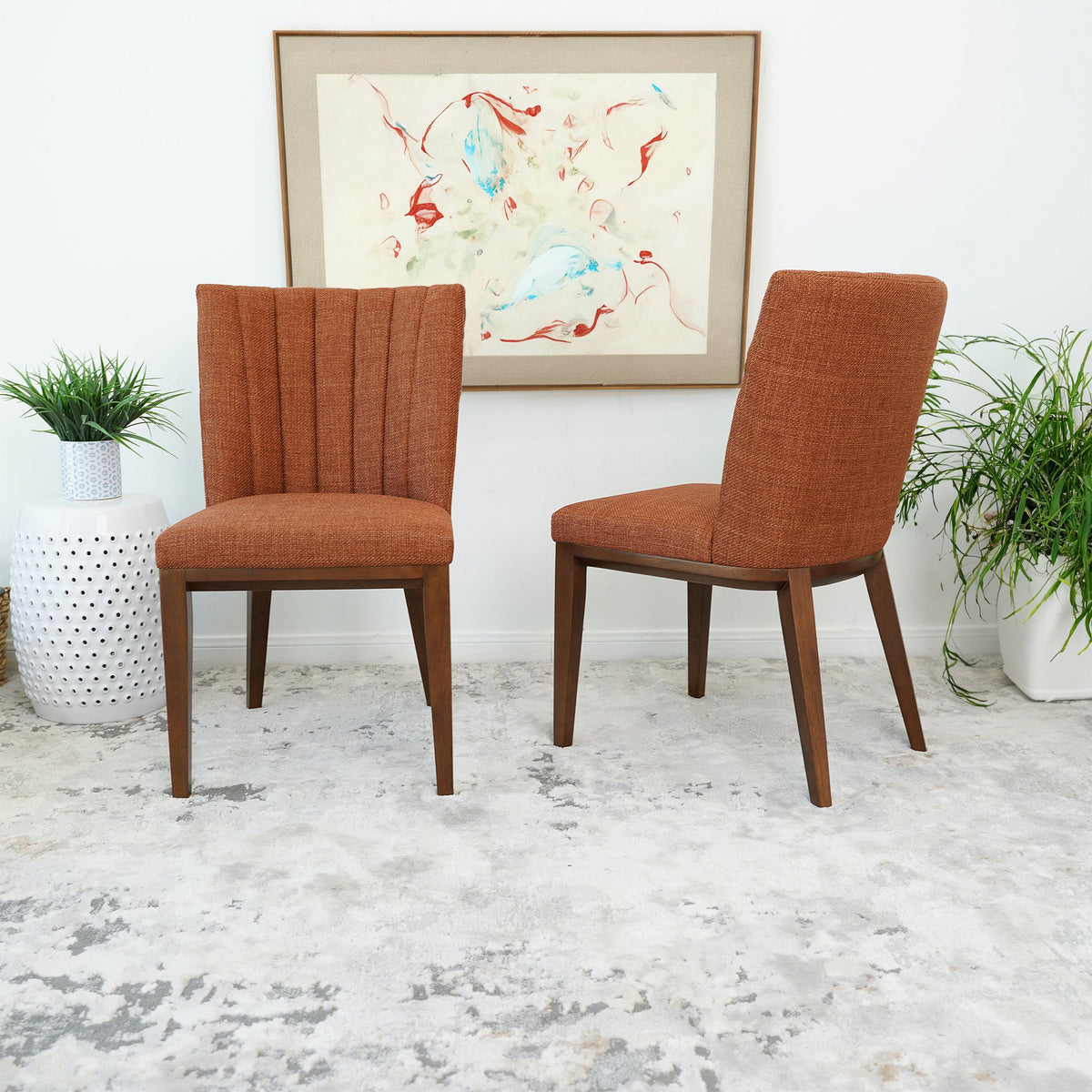 Elmwood Orange Fabric Dining Chair (Set Of 2) from Ashcroft Furniture - Luna Furniture