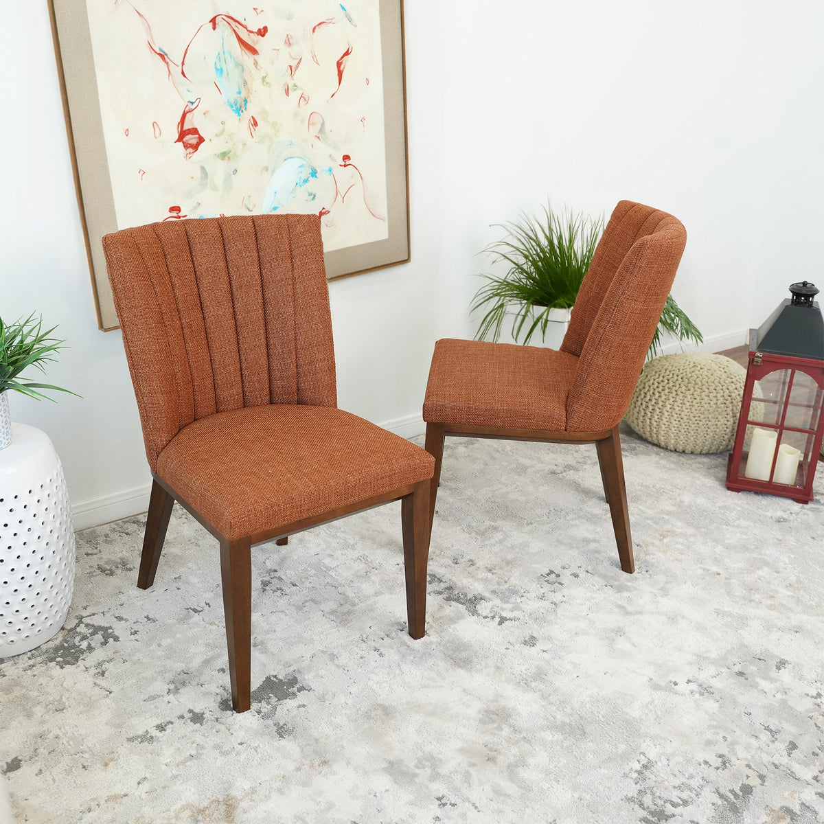 Elmwood Orange Fabric Dining Chair (Set Of 2) from Ashcroft Furniture - Luna Furniture