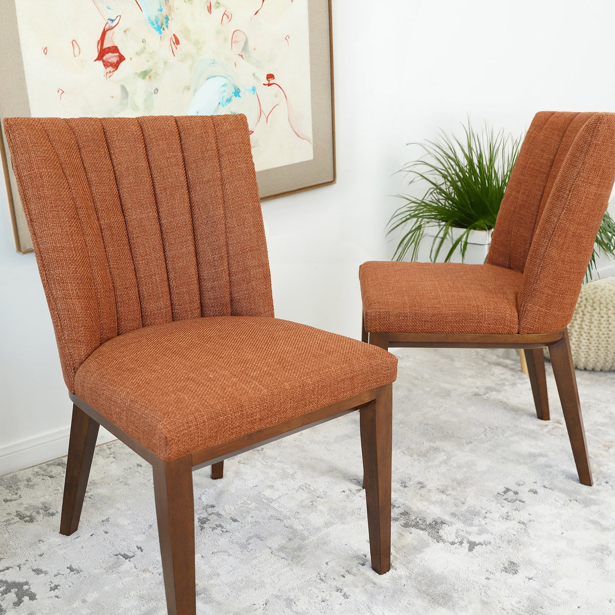 Elmwood Orange Fabric Dining Chair (Set Of 2) from Ashcroft Furniture - Luna Furniture