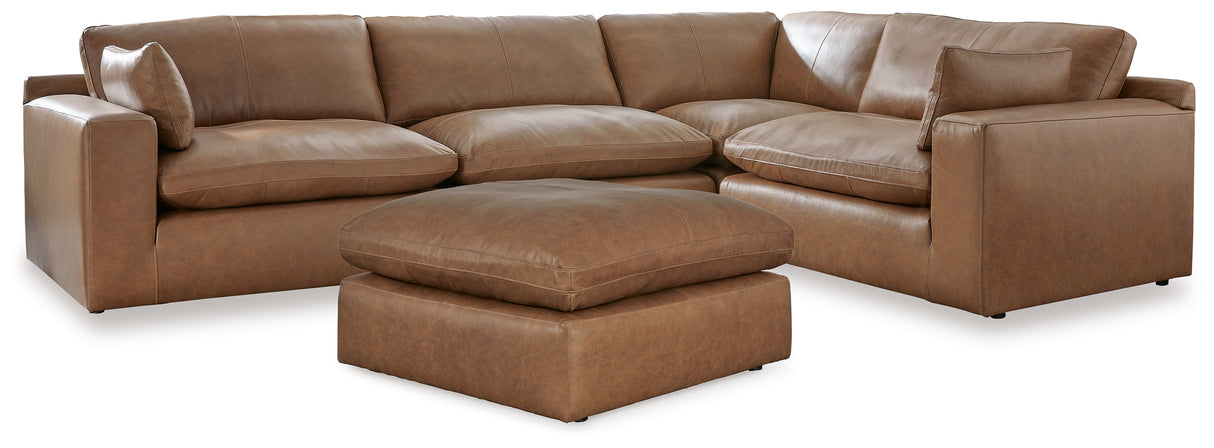 Emilia Caramel 4-Piece Sectional with Ottoman from Ashley - Luna Furniture