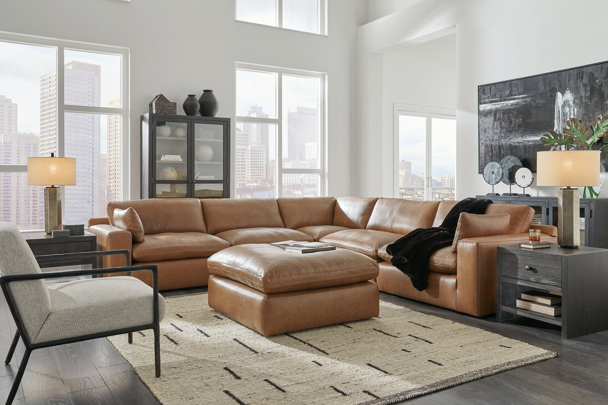 Emilia Caramel 5-Piece Sectional with Ottoman from Ashley Furniture - Luna Furniture