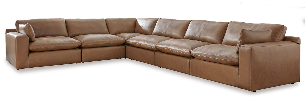 Emilia Caramel 6-Piece Sectional with Ottoman from Ashley - Luna Furniture