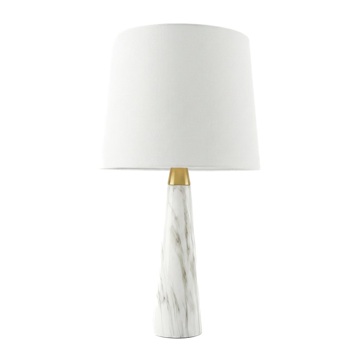 Enclave Hydro Black Table Lamp with On/Off Switch Faux Marble Base Fabric Shade from Ashcroft Furniture - Luna Furniture