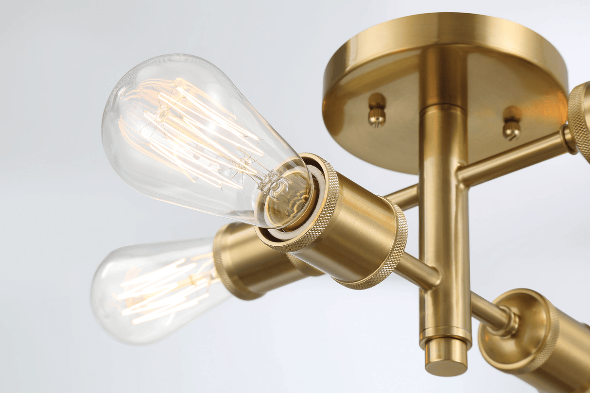 Ephemeral Four Lights Semi Flush Mount Retro Hallway Kitchen Bedroom Living Room Ceiling Pendant 11"W × 6.5"H from Midinmod - Luna Furniture