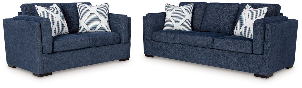 Evansley Sofa and Loveseat in Navy from Ashley - Luna Furniture