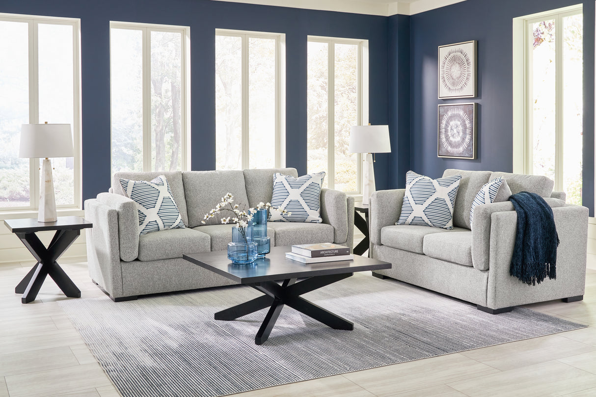 Evansley Sofa and Loveseat in Pewter from Ashley - Luna Furniture