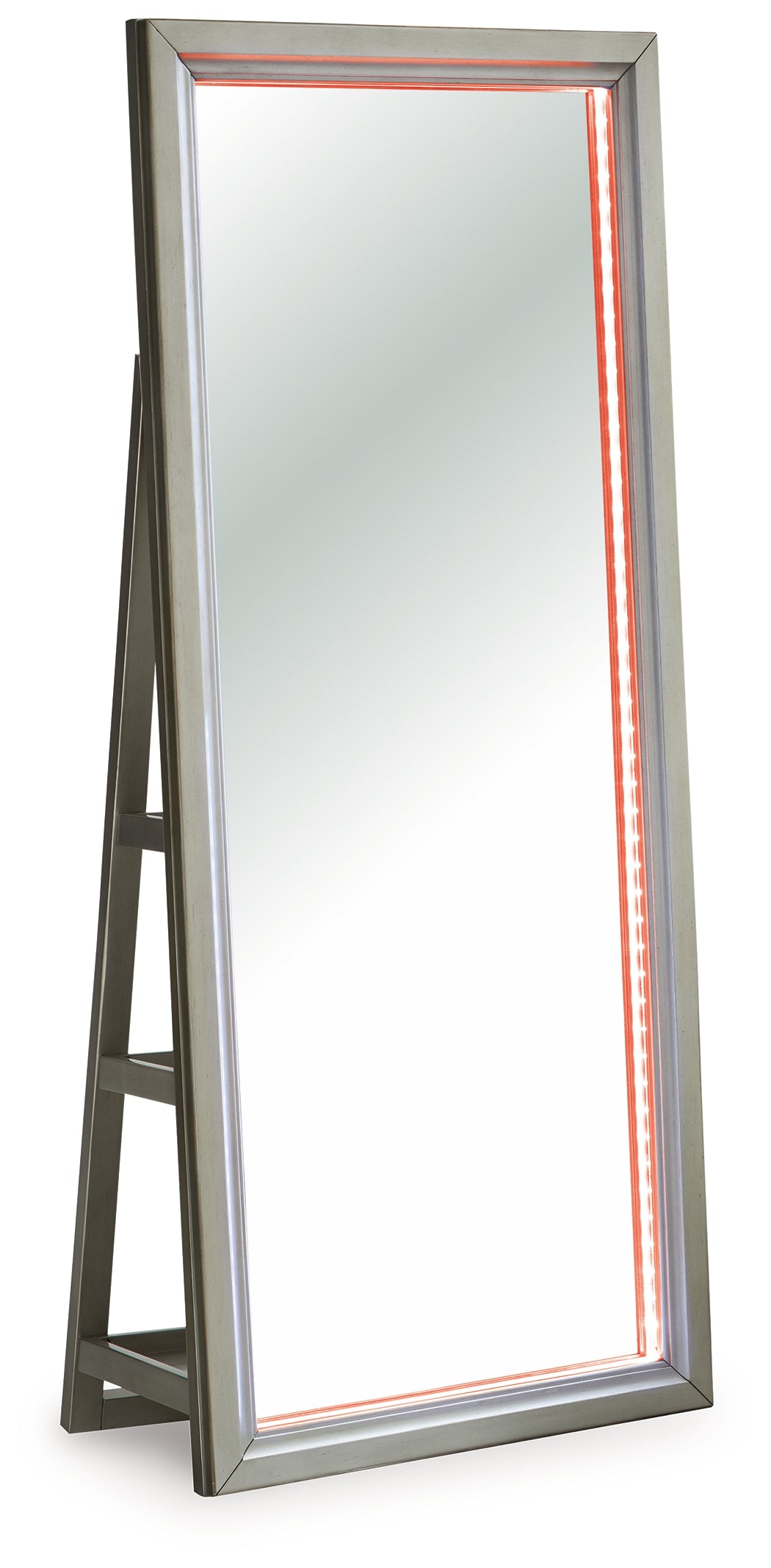 Evesen Champagne Floor Standing Mirror/Storage from Ashley - Luna Furniture