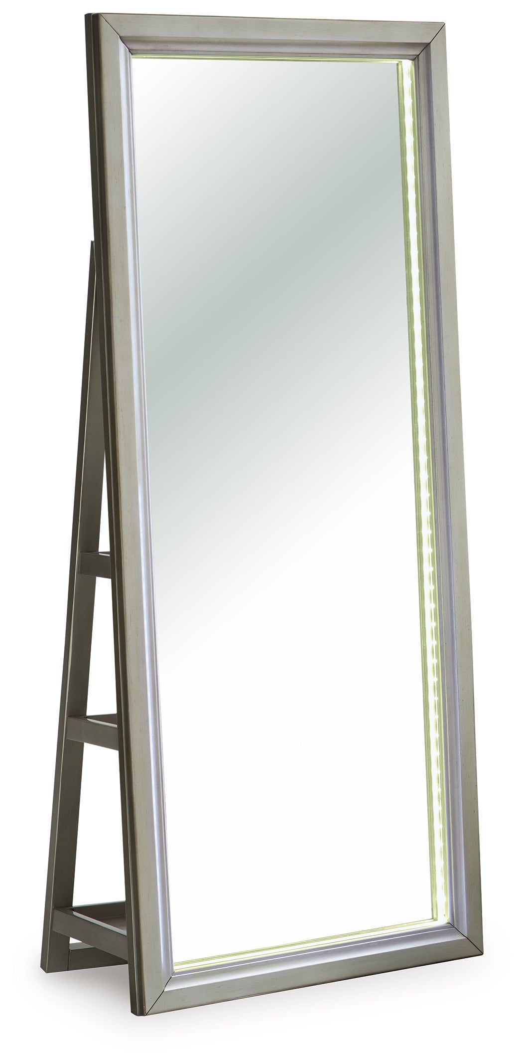 Evesen Champagne Floor Standing Mirror/Storage from Ashley - Luna Furniture