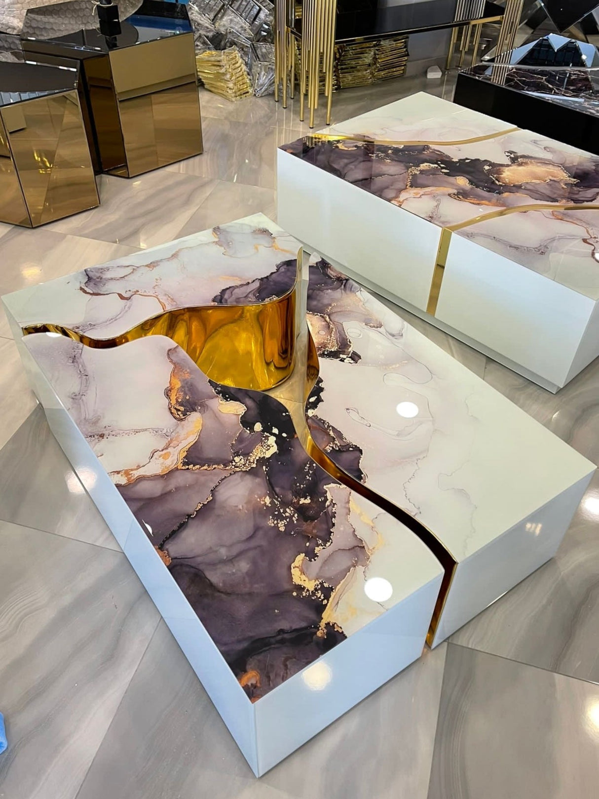 Dream White Marble 3-Piece Coffee Table from Nova Furniture - Luna Furniture