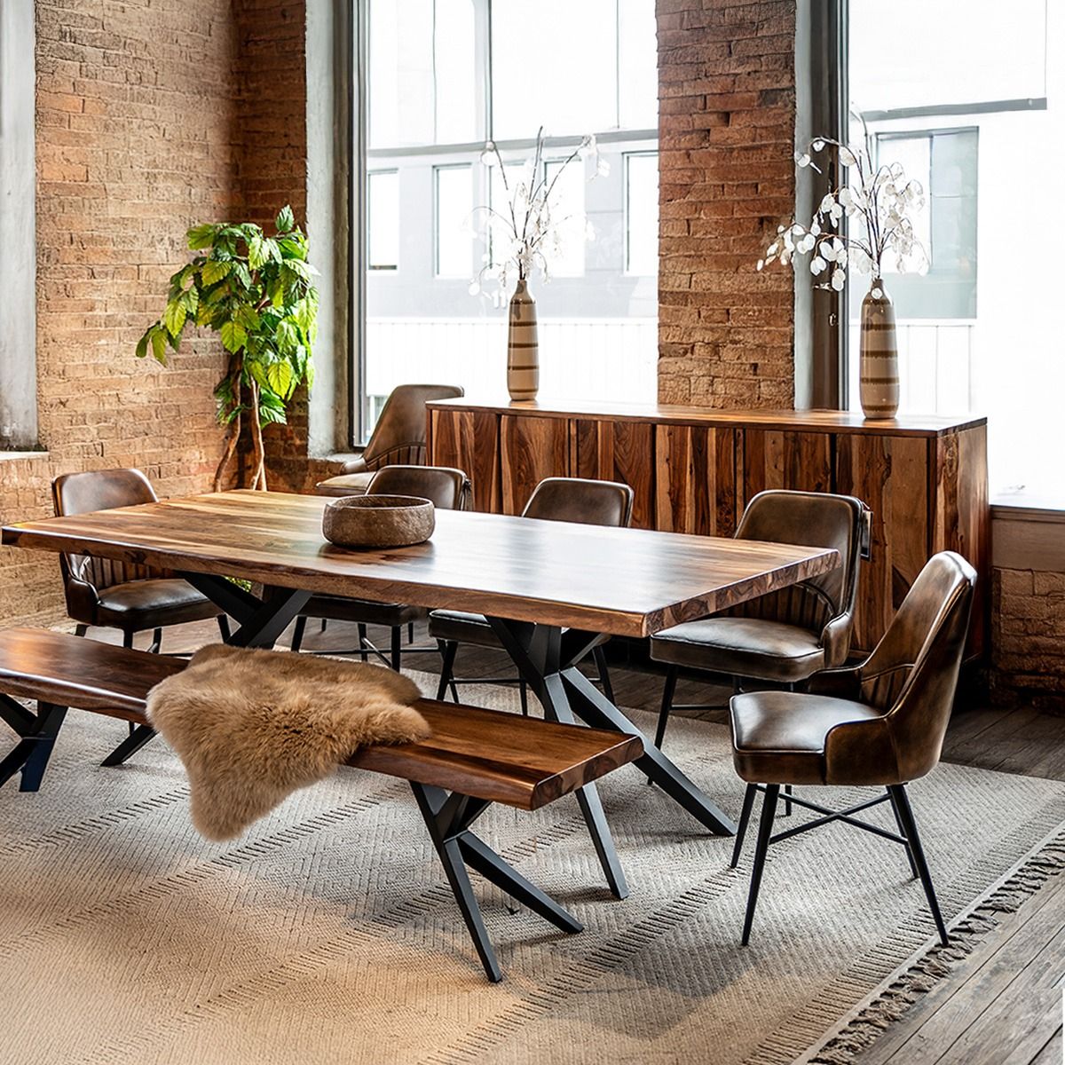 Austin Loft 68" Bench in Natural Sheesham from Home Trends & Design - Luna Furniture