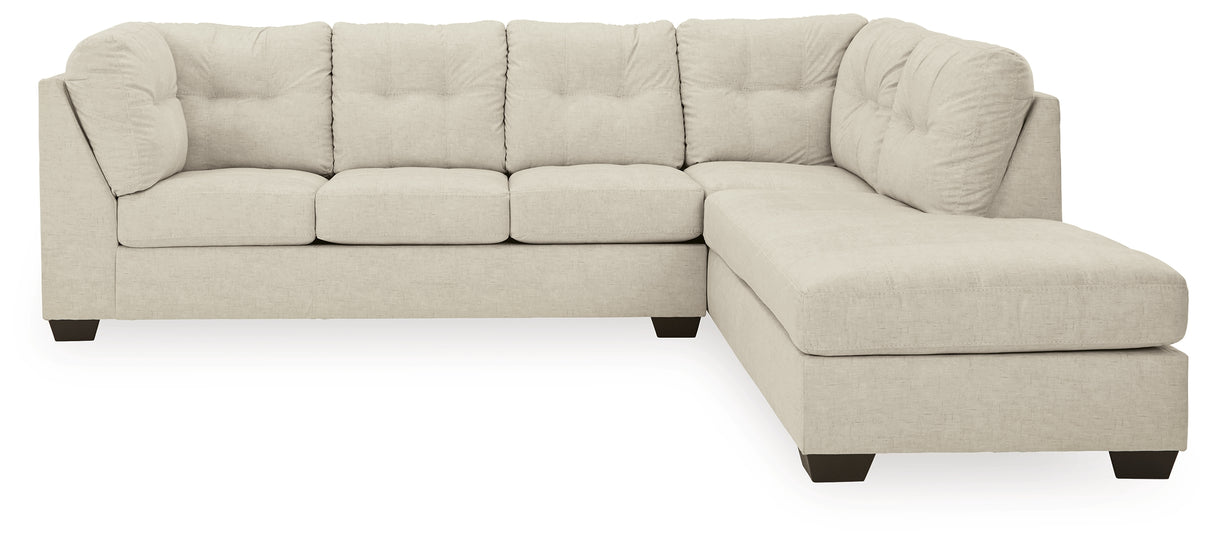 Falkirk 2-Piece Sectional with Ottoman in Parchment from Ashley - Luna Furniture