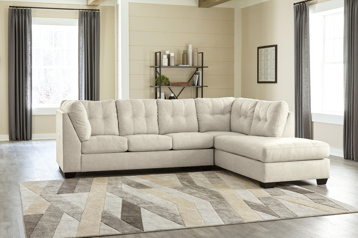 Falkirk 2-Piece Sectional with Ottoman in Parchment from Ashley - Luna Furniture