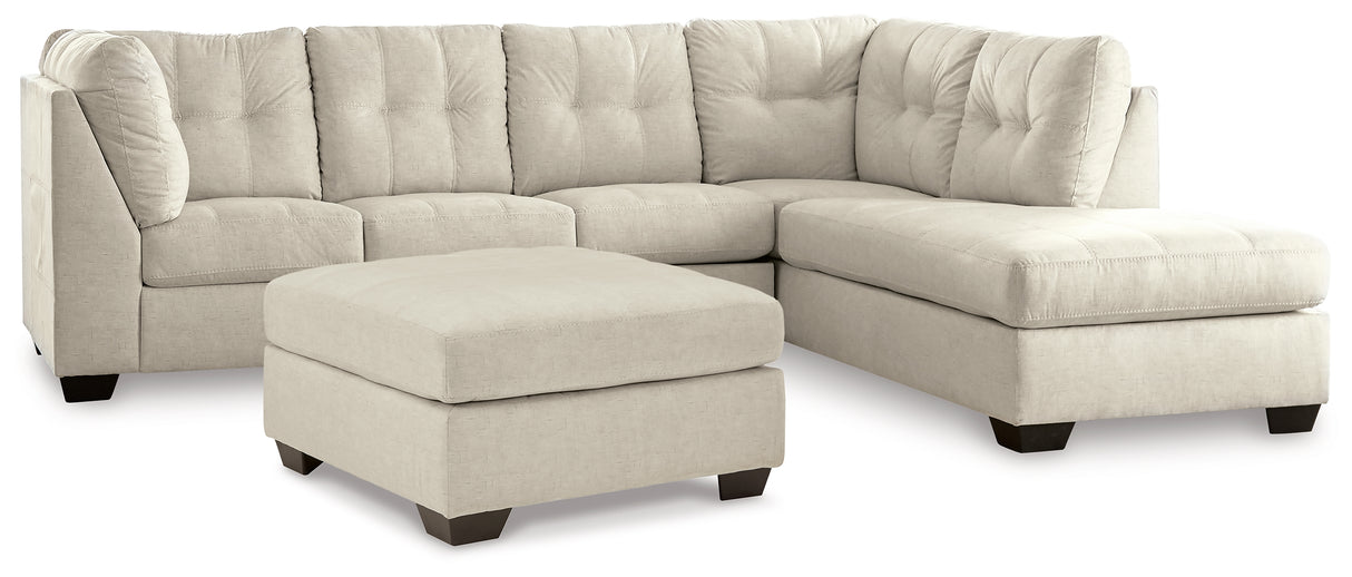 Falkirk 2-Piece Sectional with Ottoman in Parchment from Ashley - Luna Furniture