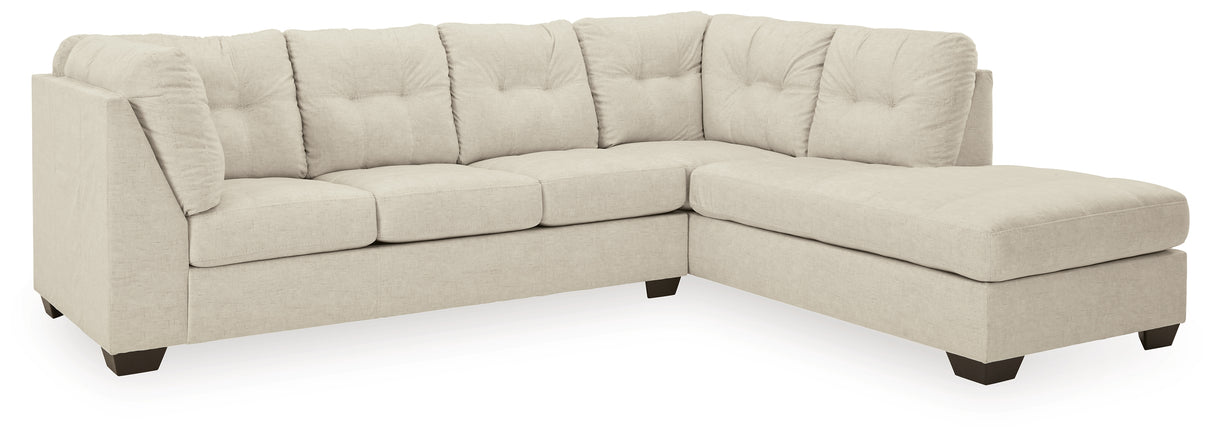 Falkirk 2-Piece Sectional with Ottoman in Parchment from Ashley - Luna Furniture
