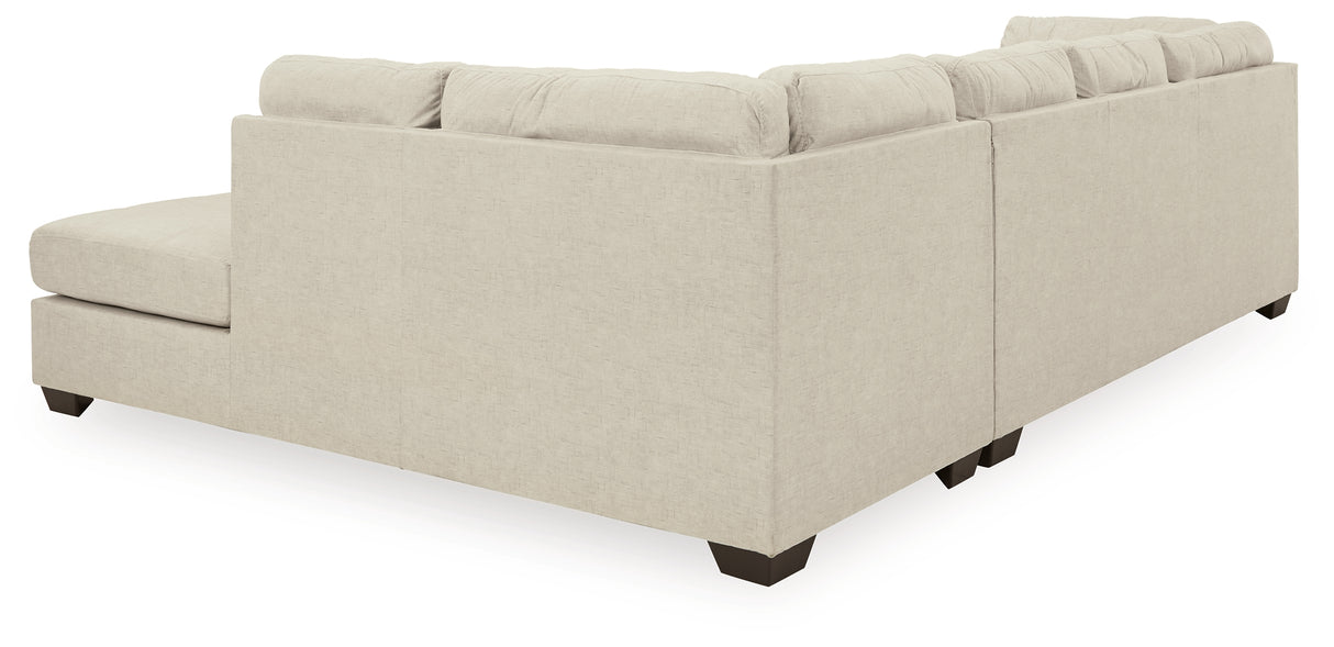 Falkirk 2-Piece Sectional with Ottoman in Parchment from Ashley - Luna Furniture