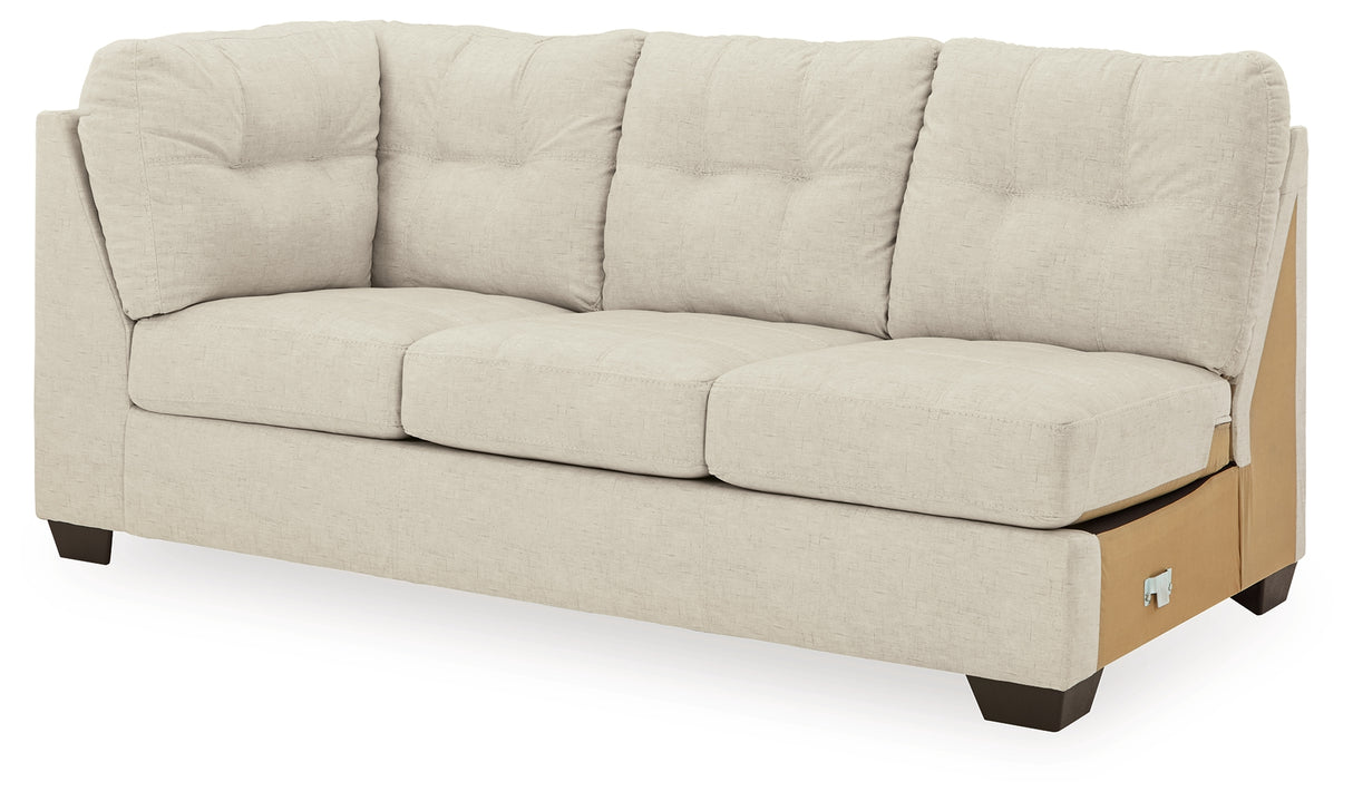 Falkirk 2-Piece Sectional with Ottoman in Parchment from Ashley - Luna Furniture