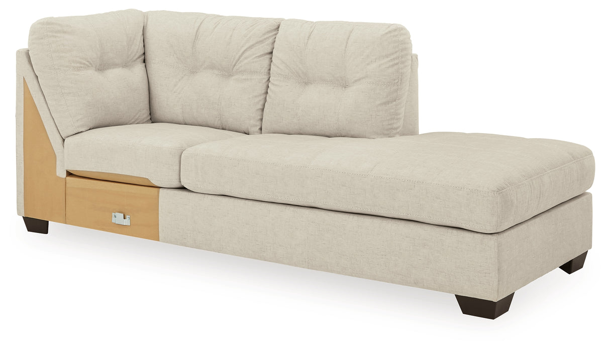 Falkirk 2-Piece Sectional with Ottoman in Parchment from Ashley - Luna Furniture