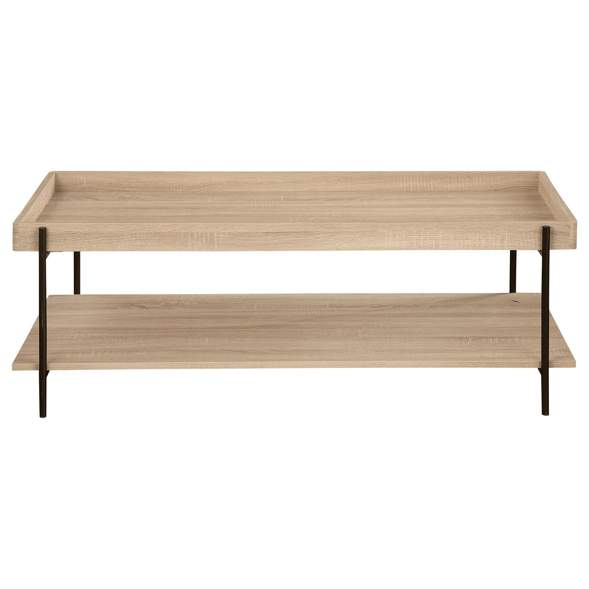 Fallon Light Brown Rectangular Engineered Wood Coffee Table from Coaster - Luna Furniture