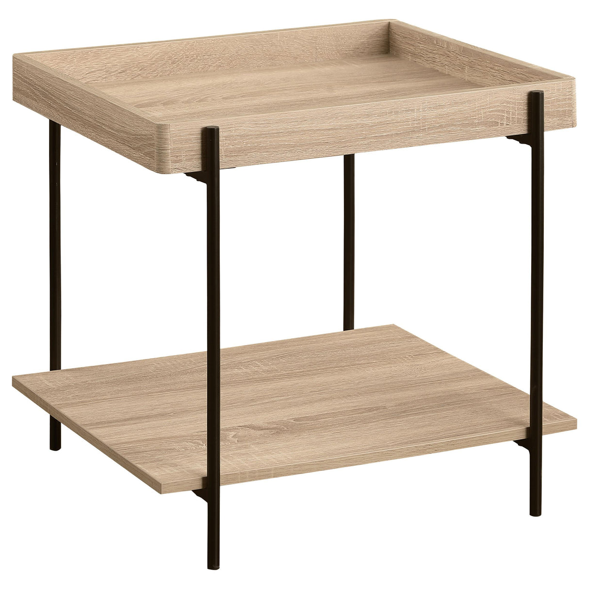 Fallon Light Brown Square Engineered Wood End Table from Coaster - Luna Furniture