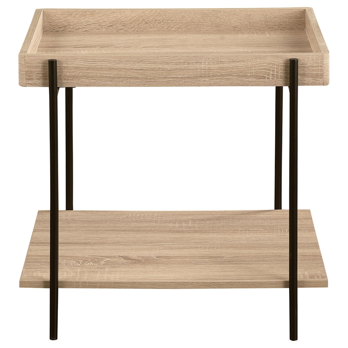 Fallon Light Brown Square Engineered Wood End Table from Coaster - Luna Furniture