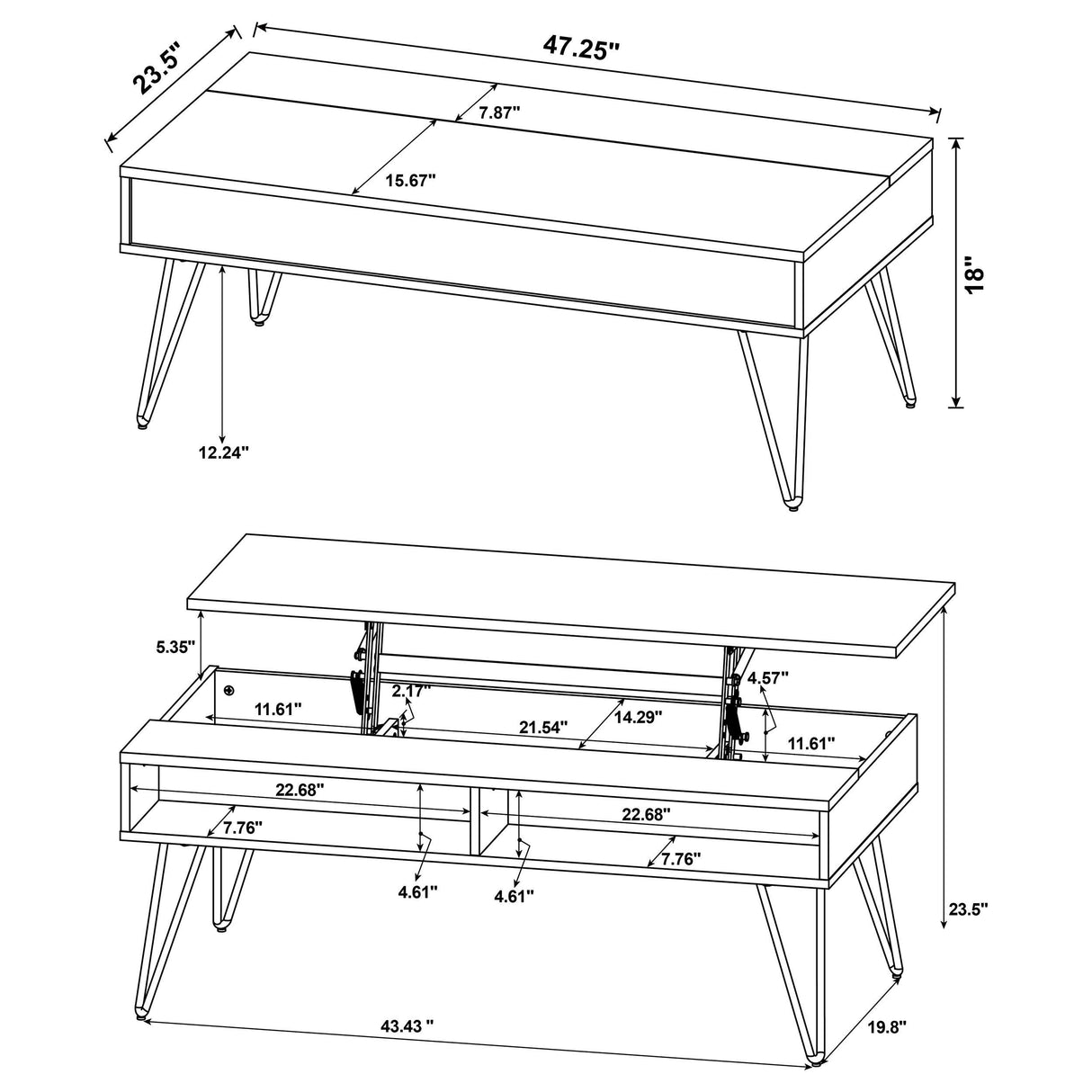 Fanning Golden Oak 2-Piece Lift Top Coffee and End Table Set from Coaster - Luna Furniture