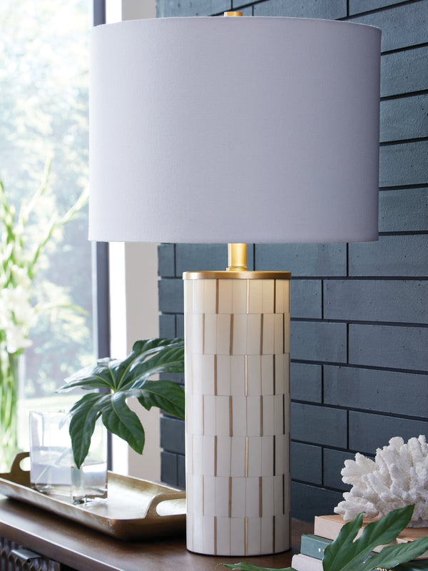 Faridworth White/Gold Finish Table Lamp
