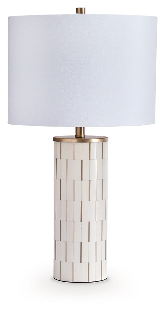 Faridworth White/Gold Finish Table Lamp from Ashley - Luna Furniture