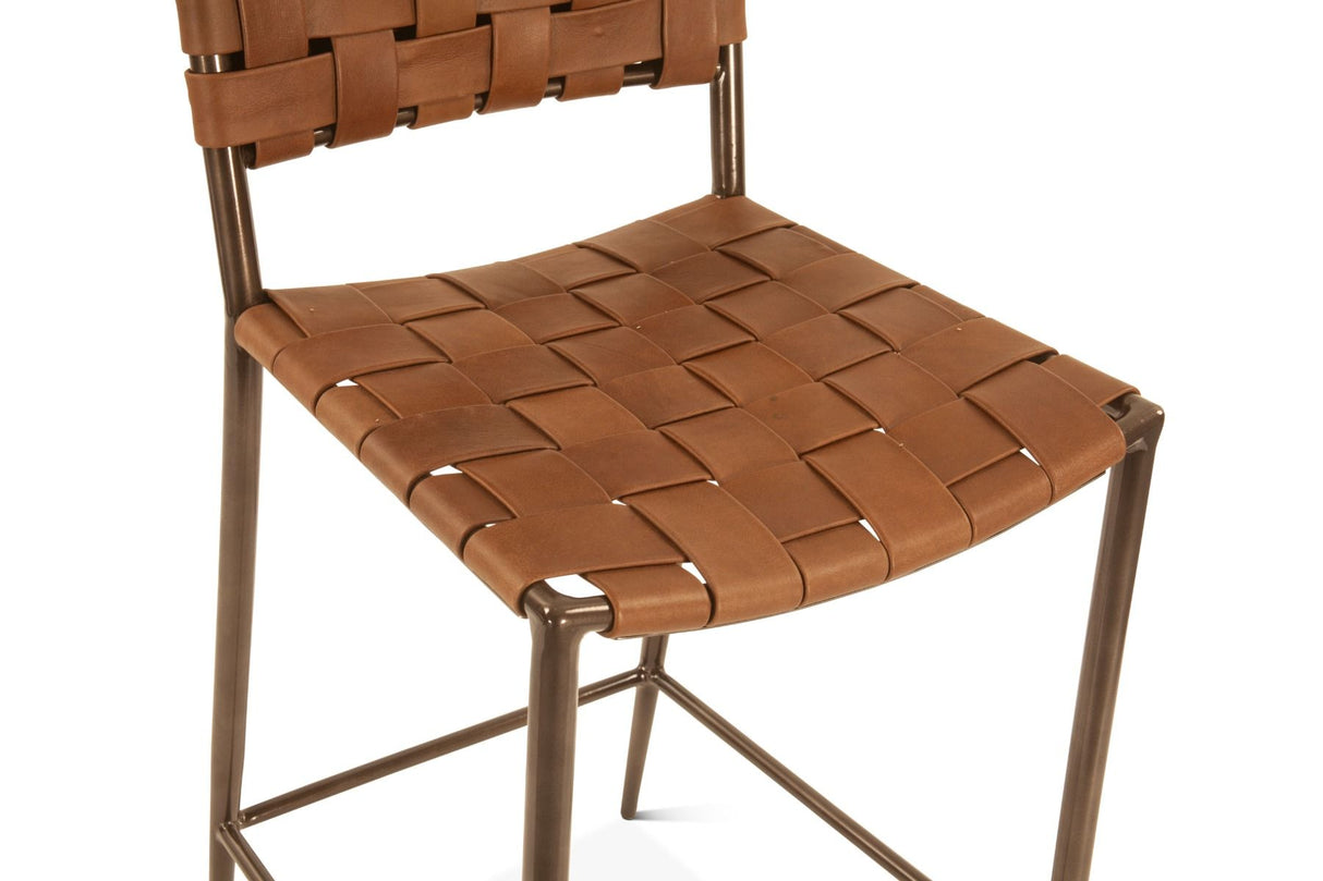 Copenhagen 17" Counter Chair in Brown Buffalo Leather and Iron from Home Trends & Design - Luna Furniture