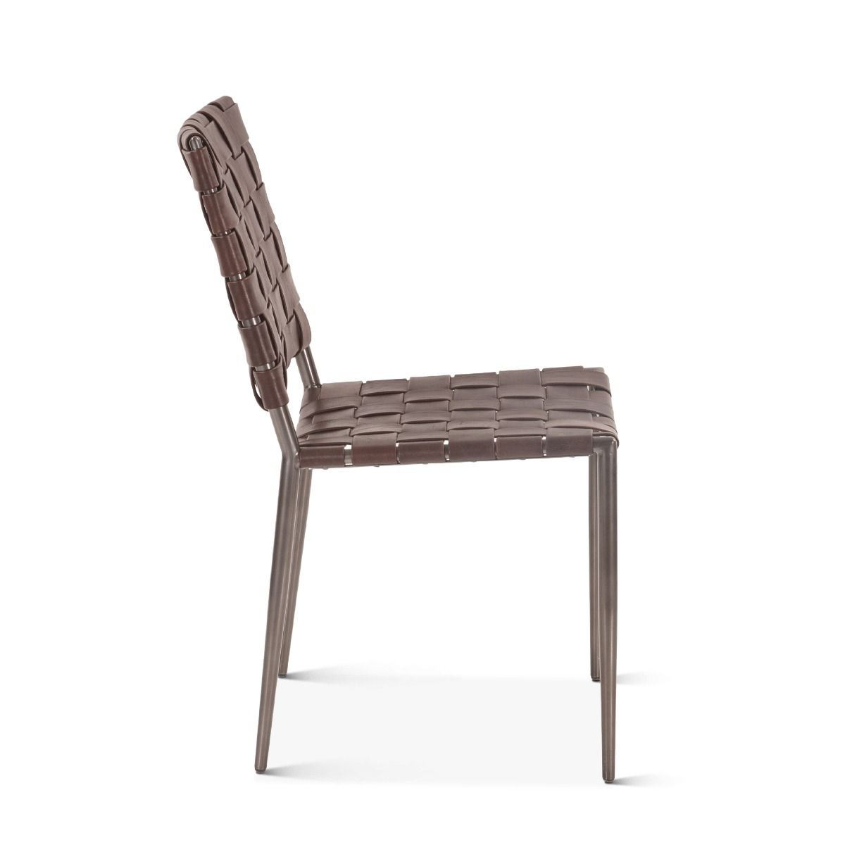 Copenhagen 18" Dining Chair in Tobacco Buffalo Leather with Iron, Set of 2 from Home Trends & Design - Luna Furniture